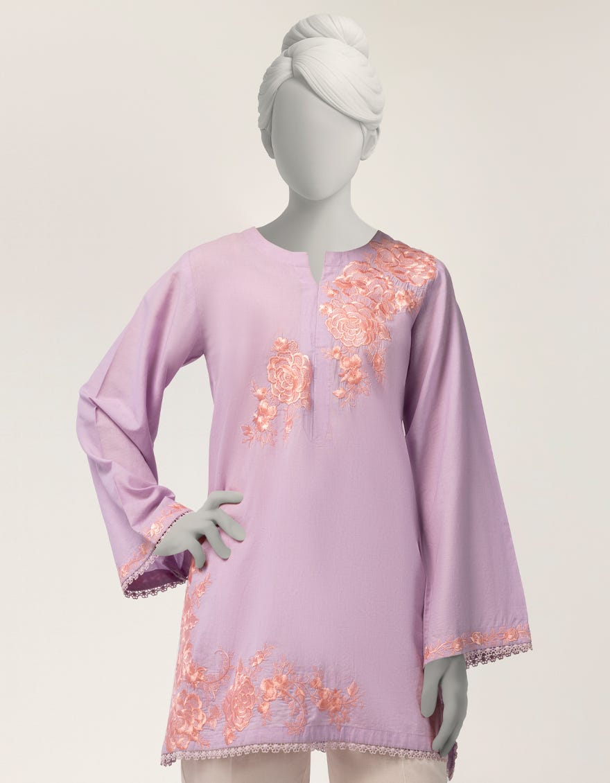 LILAC LAWN EMBROIDERED KURTA