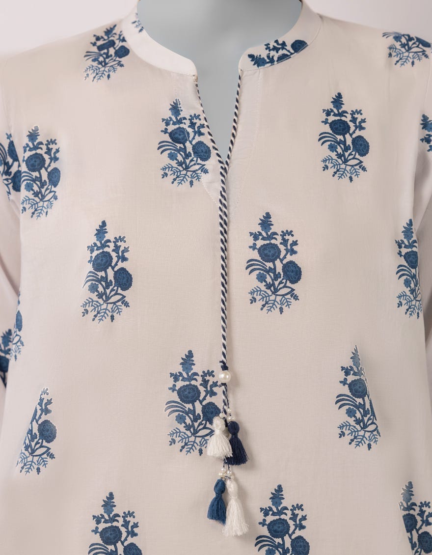 WHITE LAWN EMBROIDERED STITCHED 3PC