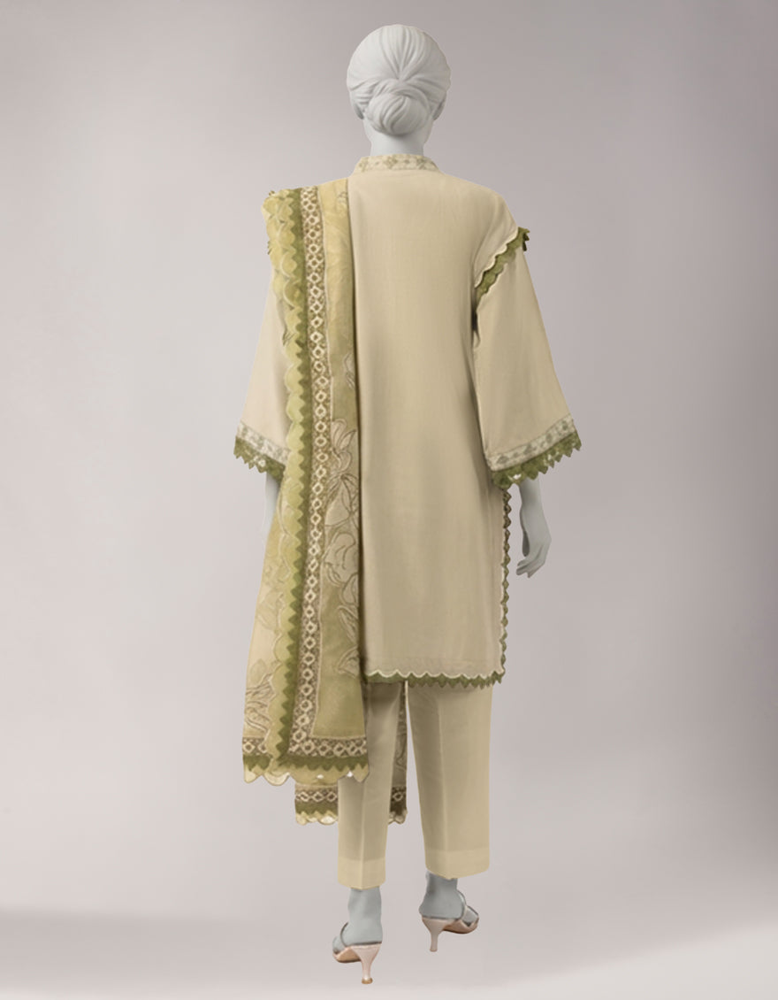 Brown Lawn Embroidered Unstitched 3Pc
