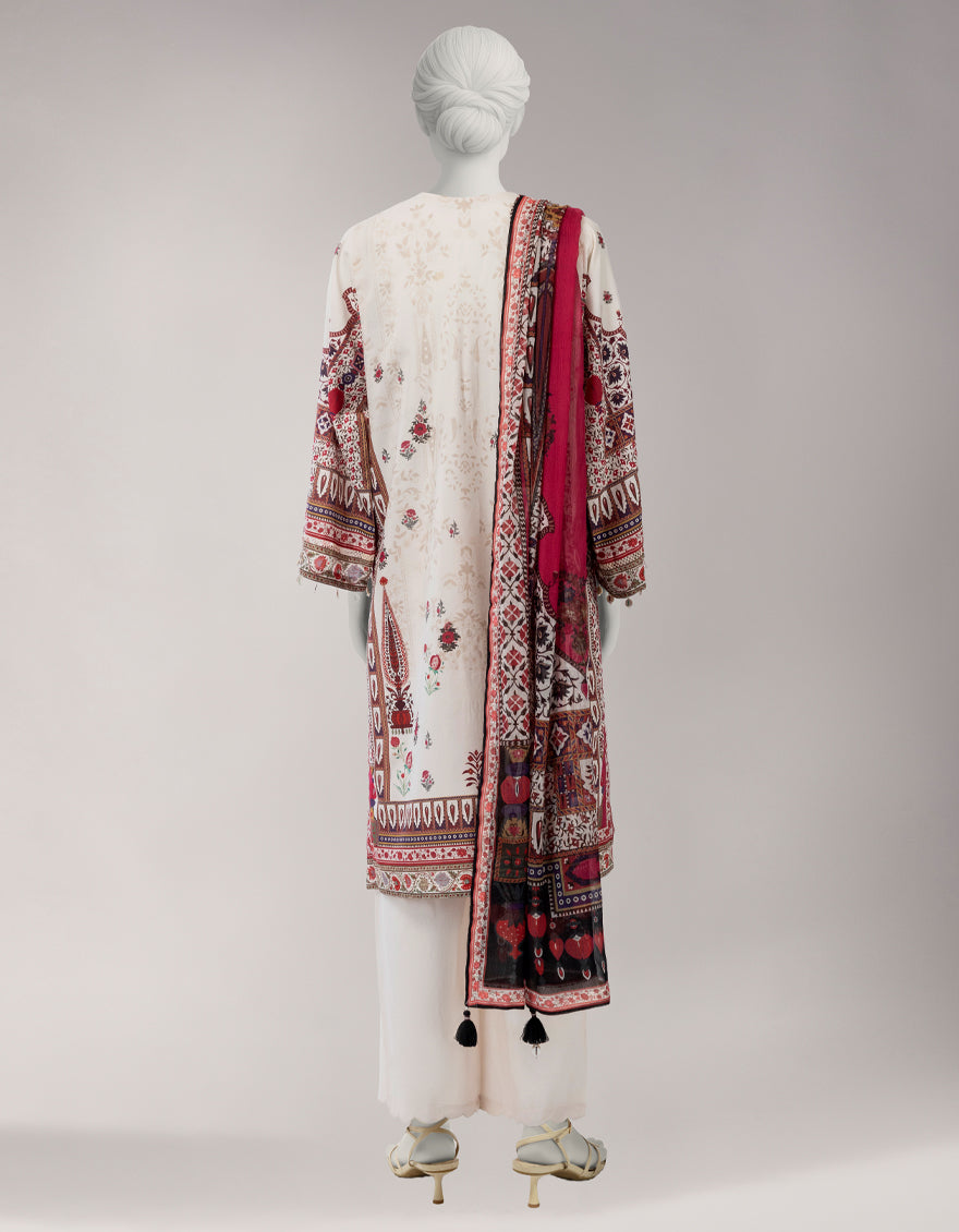 Multicolor Viscose Embroidered Unstitched 3Pc