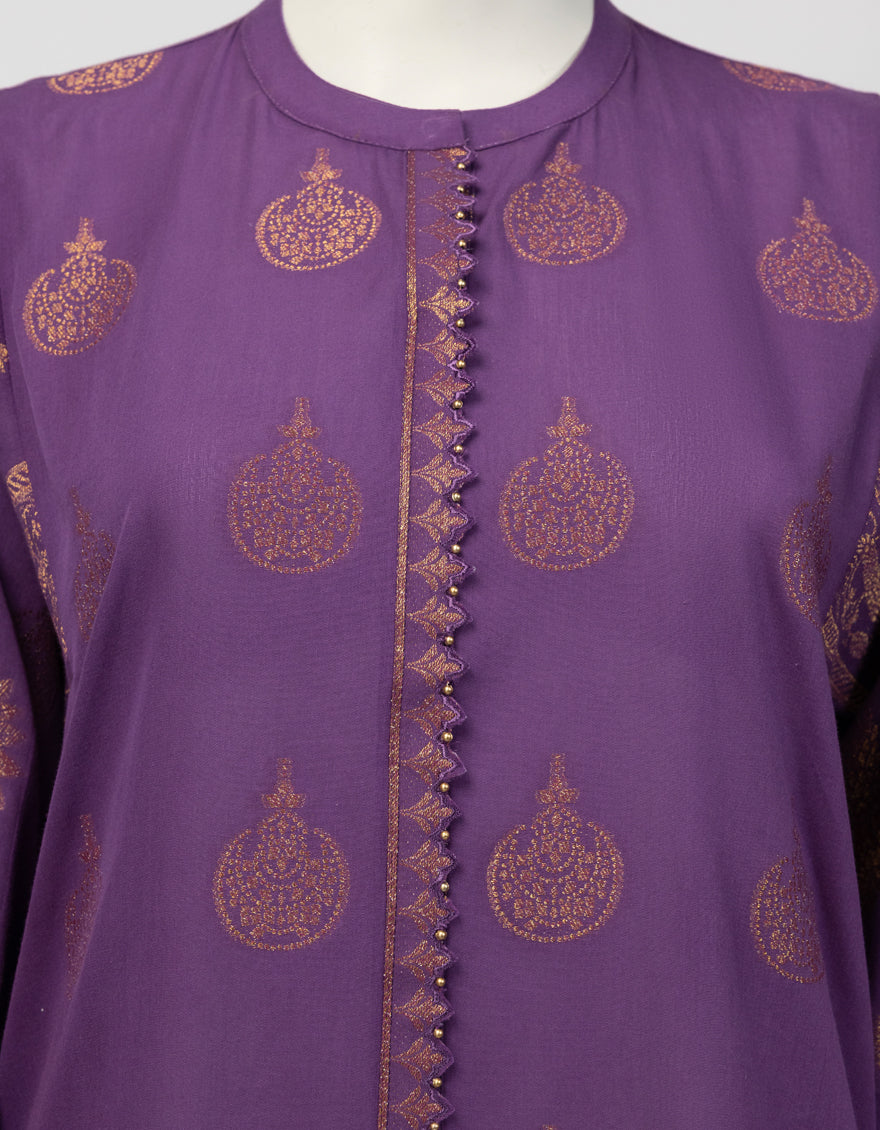 PURPLE JACQUARD DYED UNSTITCHED 3PC