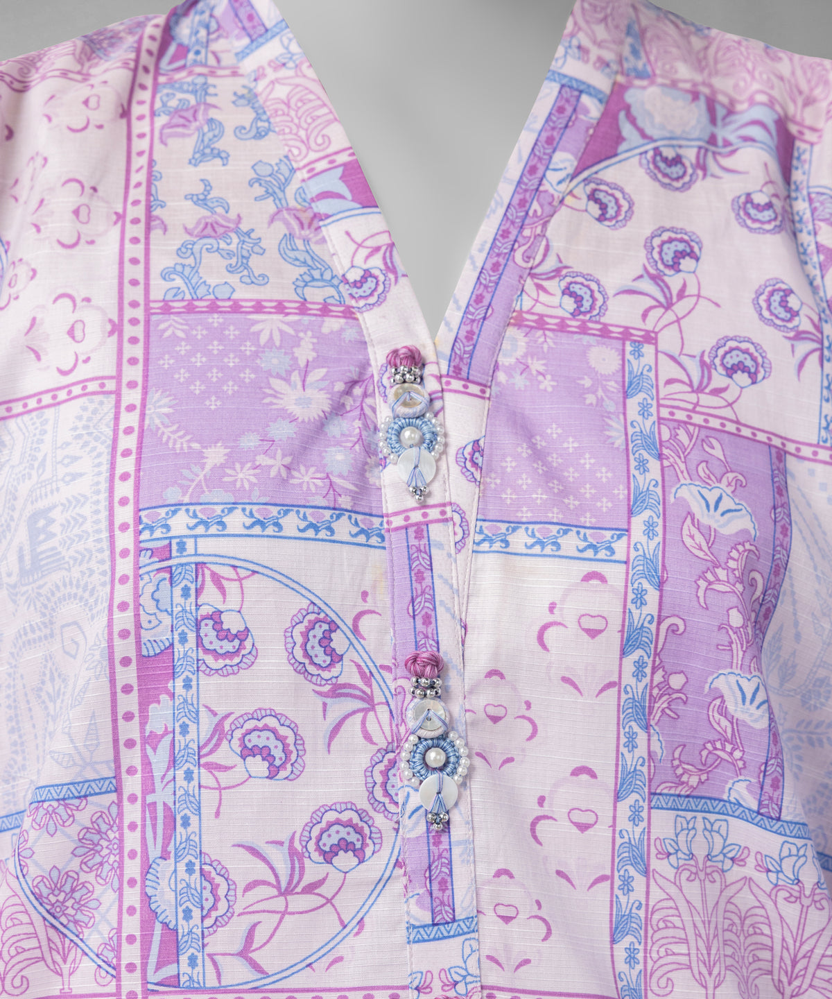 Pink Printed Slub Lawn Unstitched 3Pc