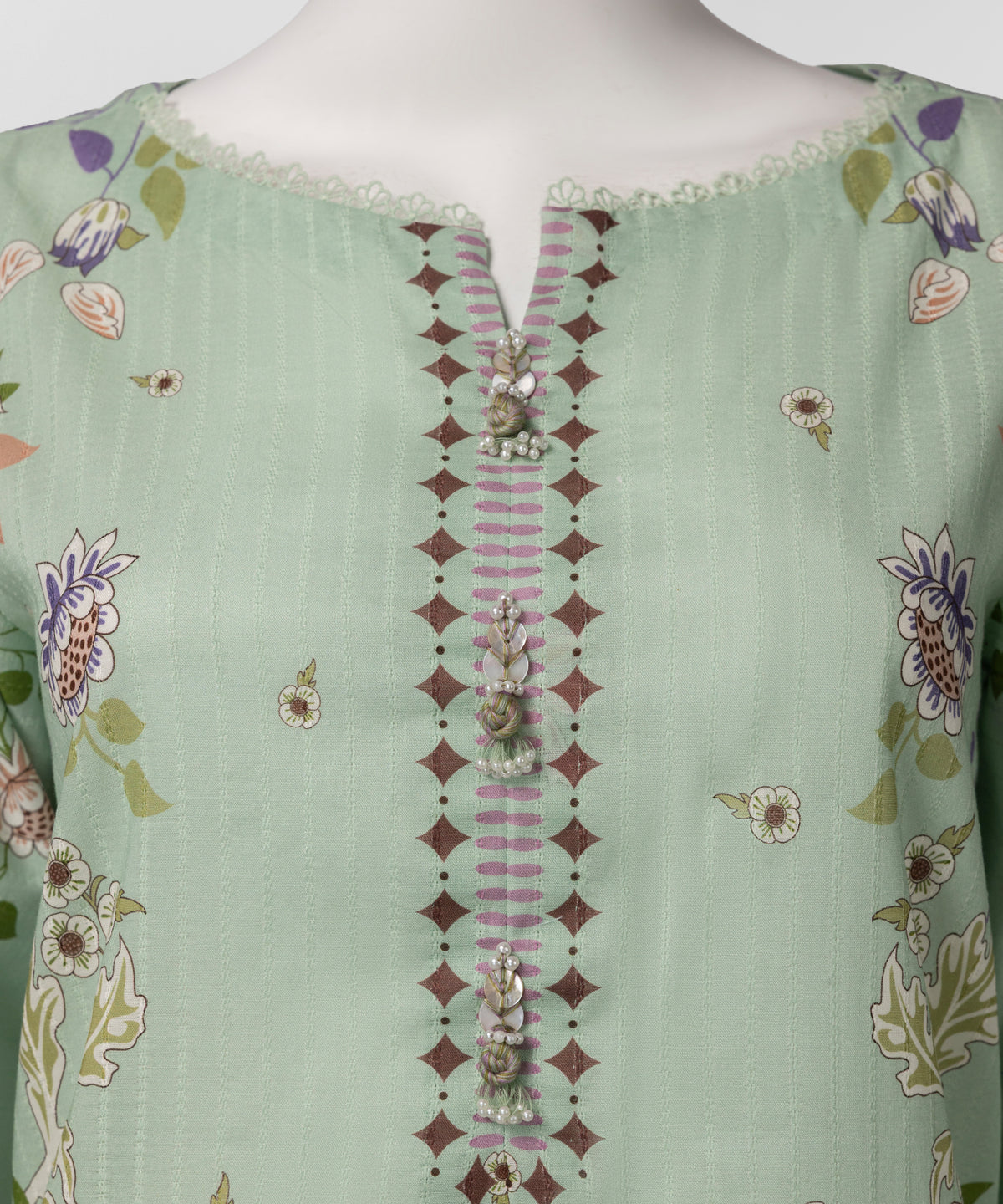 Green Digital Printed Doria Unstitched 3Pc