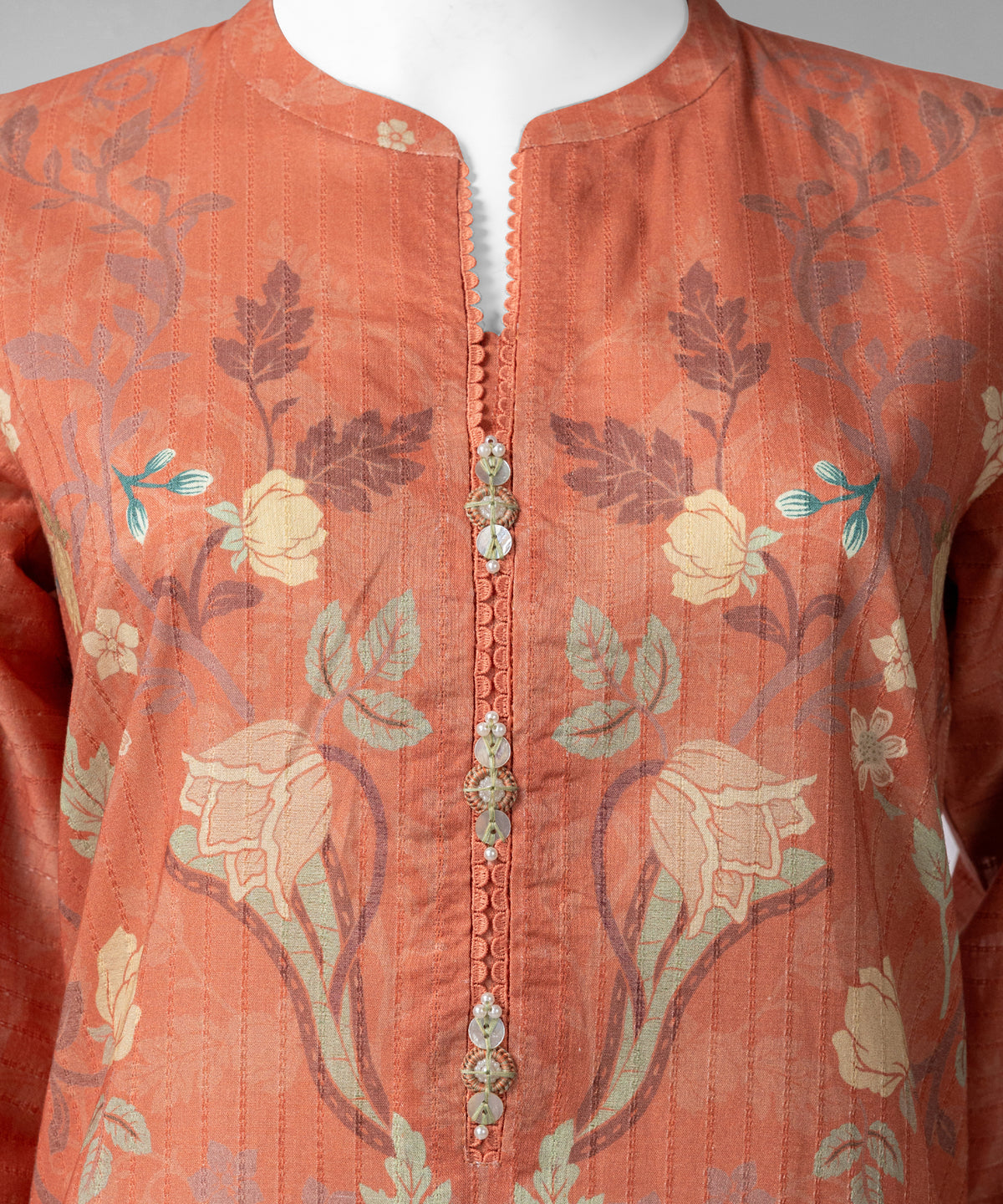 Red Digital Printed Doria Unstitched 3Pc