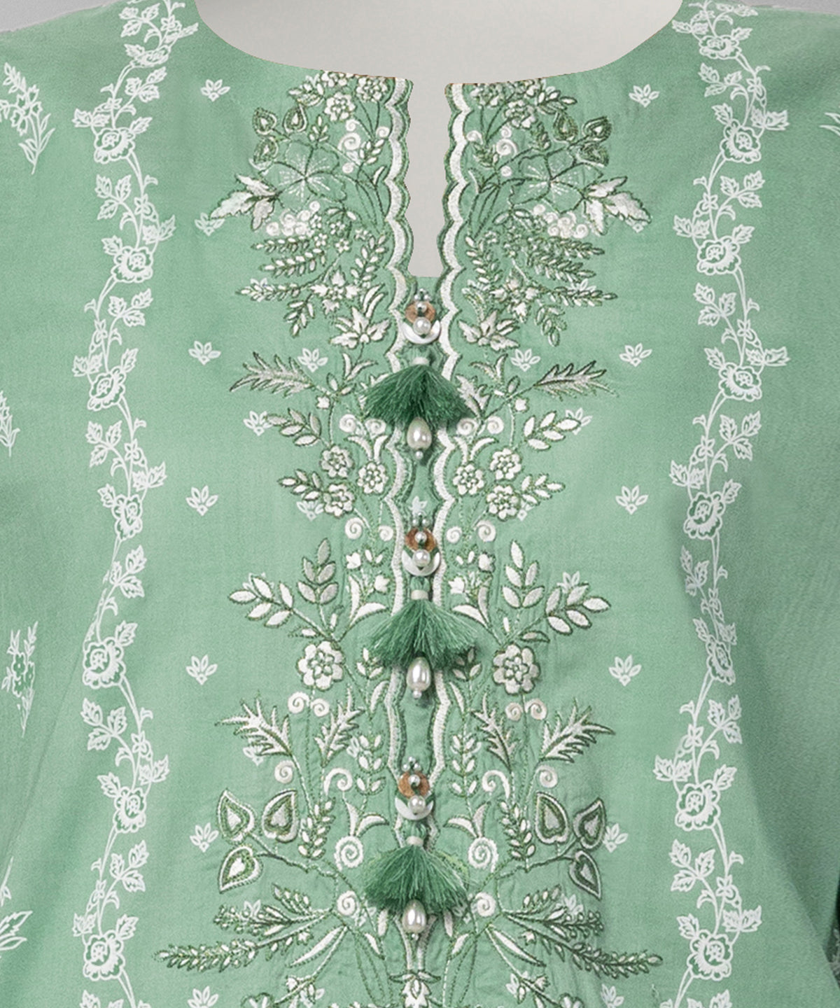Green Embroidered Cambric Unstitched 3Pc
