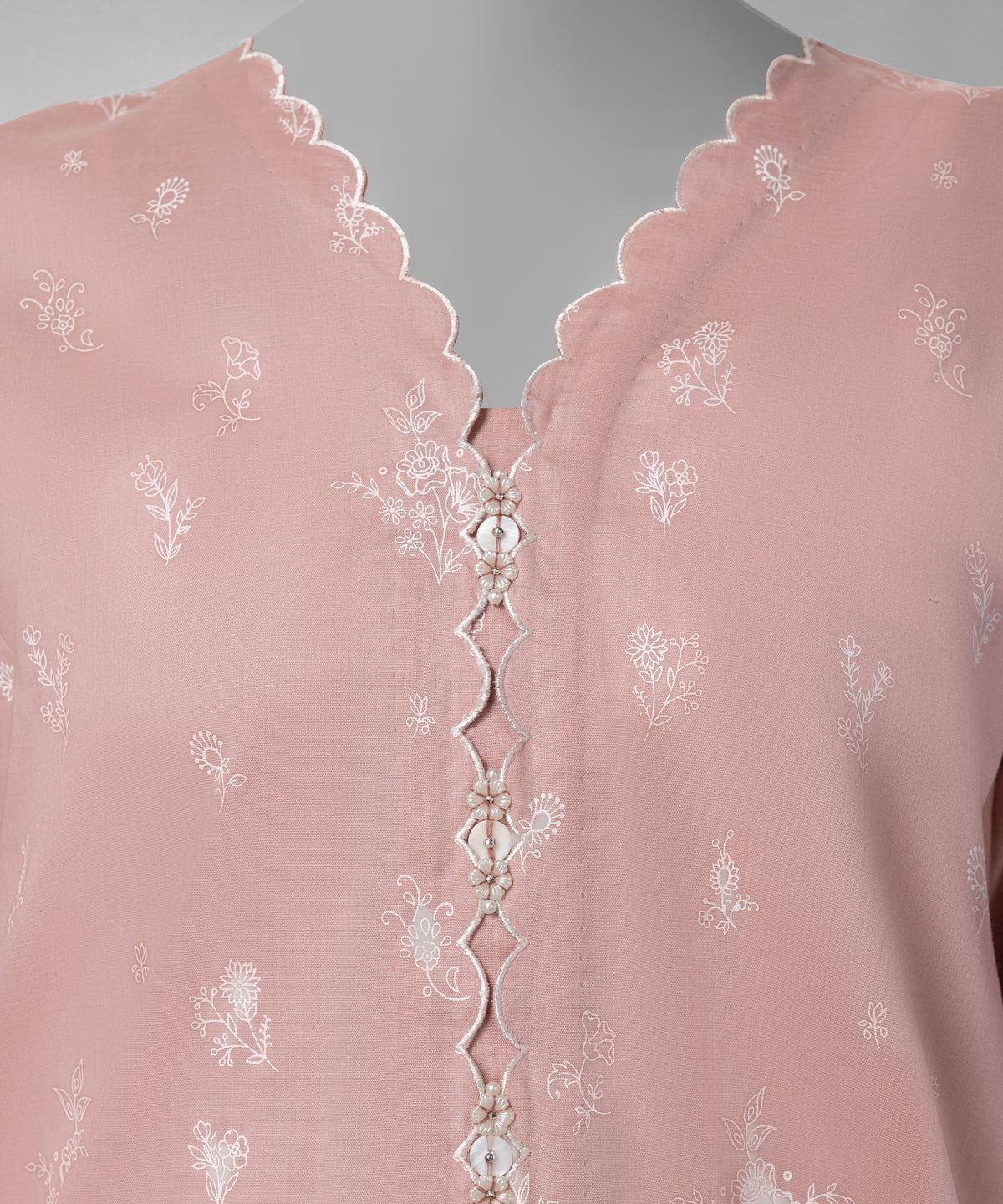 Pink Embroidered Cambric Unstitched 3Pc