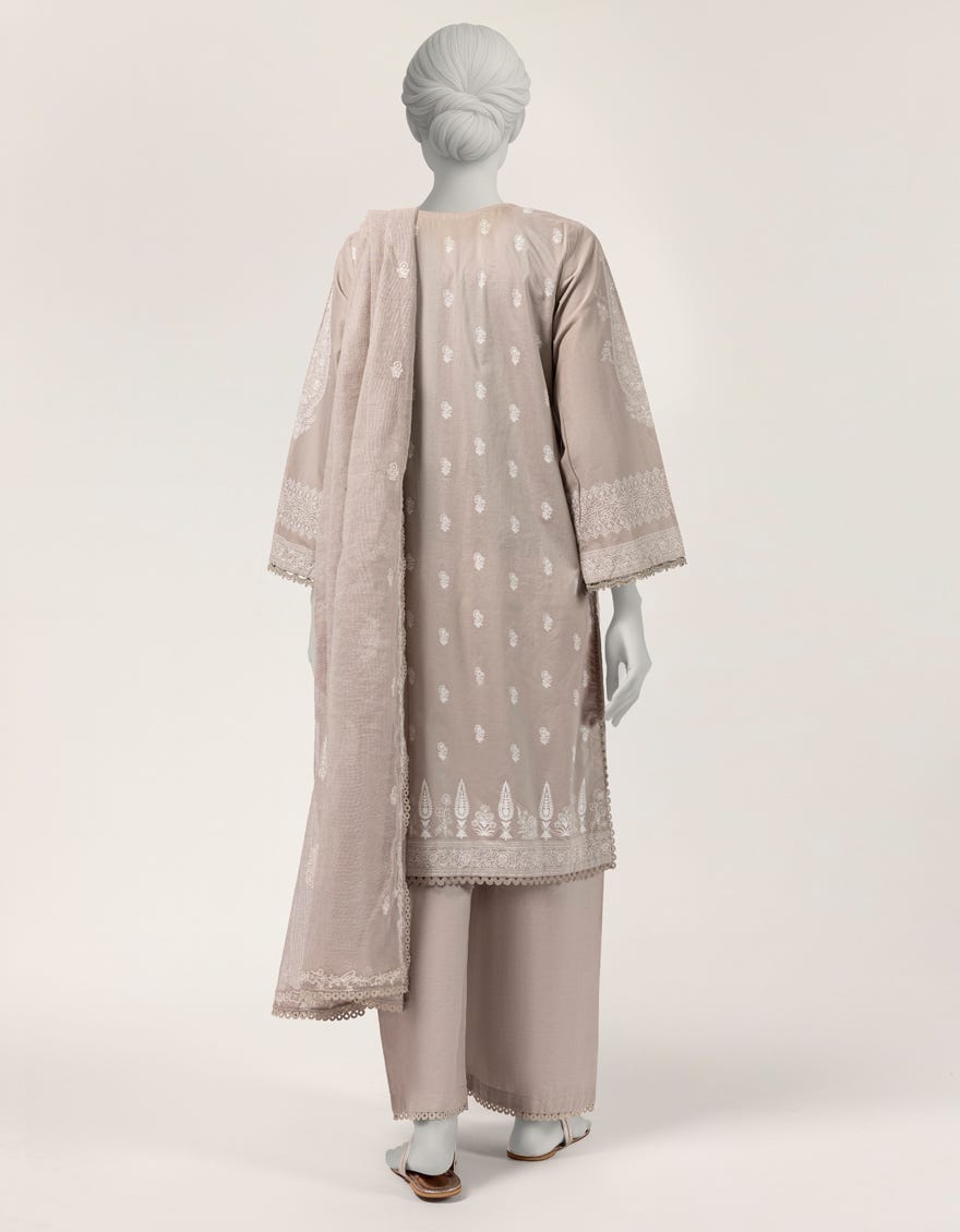 GREY LAWN EMBROIDERED 3PC STITCHED