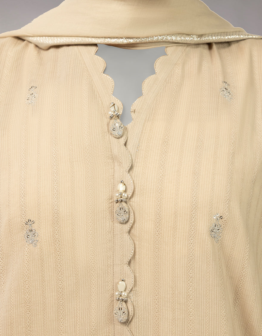 BROWN LAWN EMBROIDERED UNSTITCHED 3PC