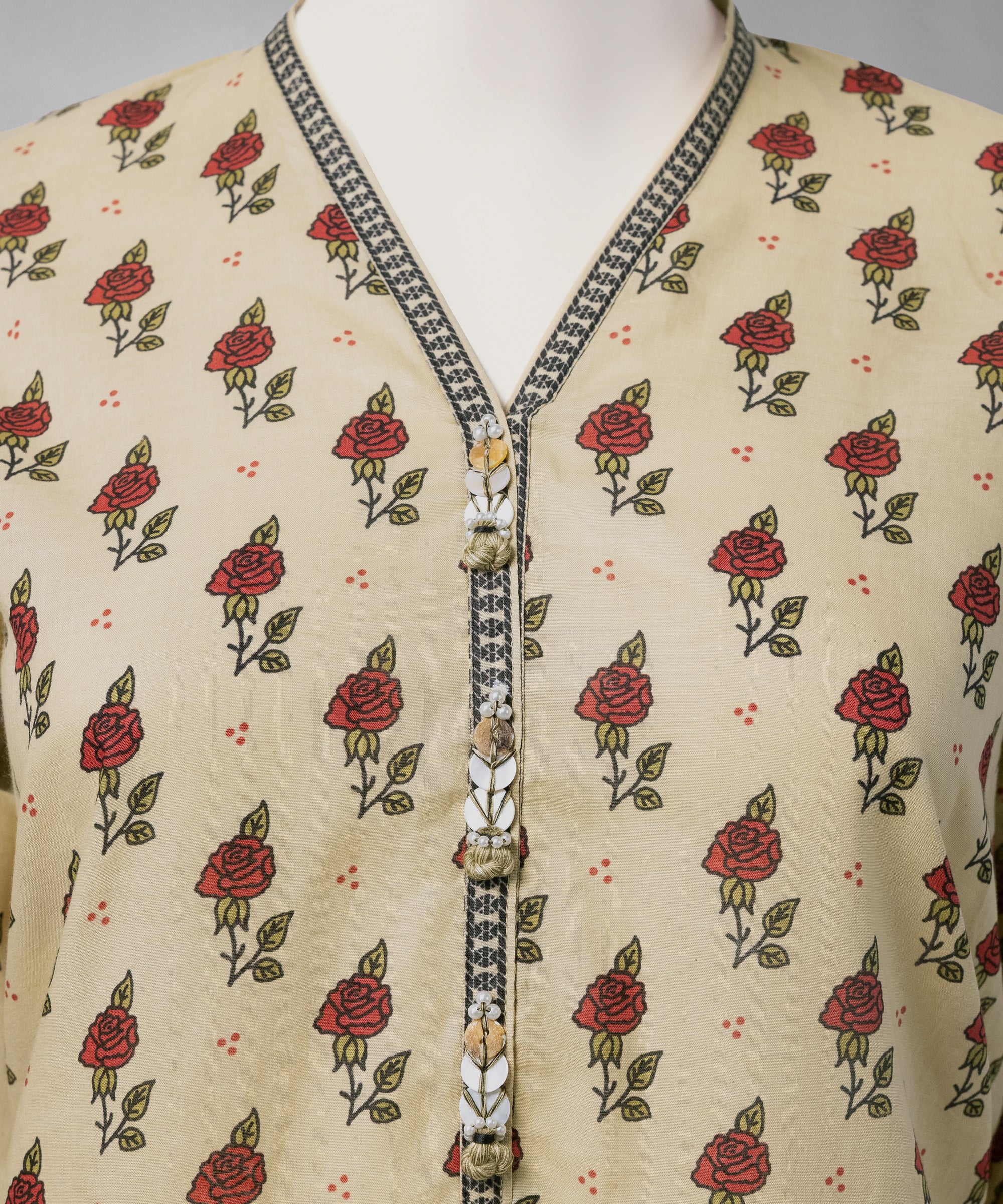 Beige Lawn Printed Unstitched 3Pc