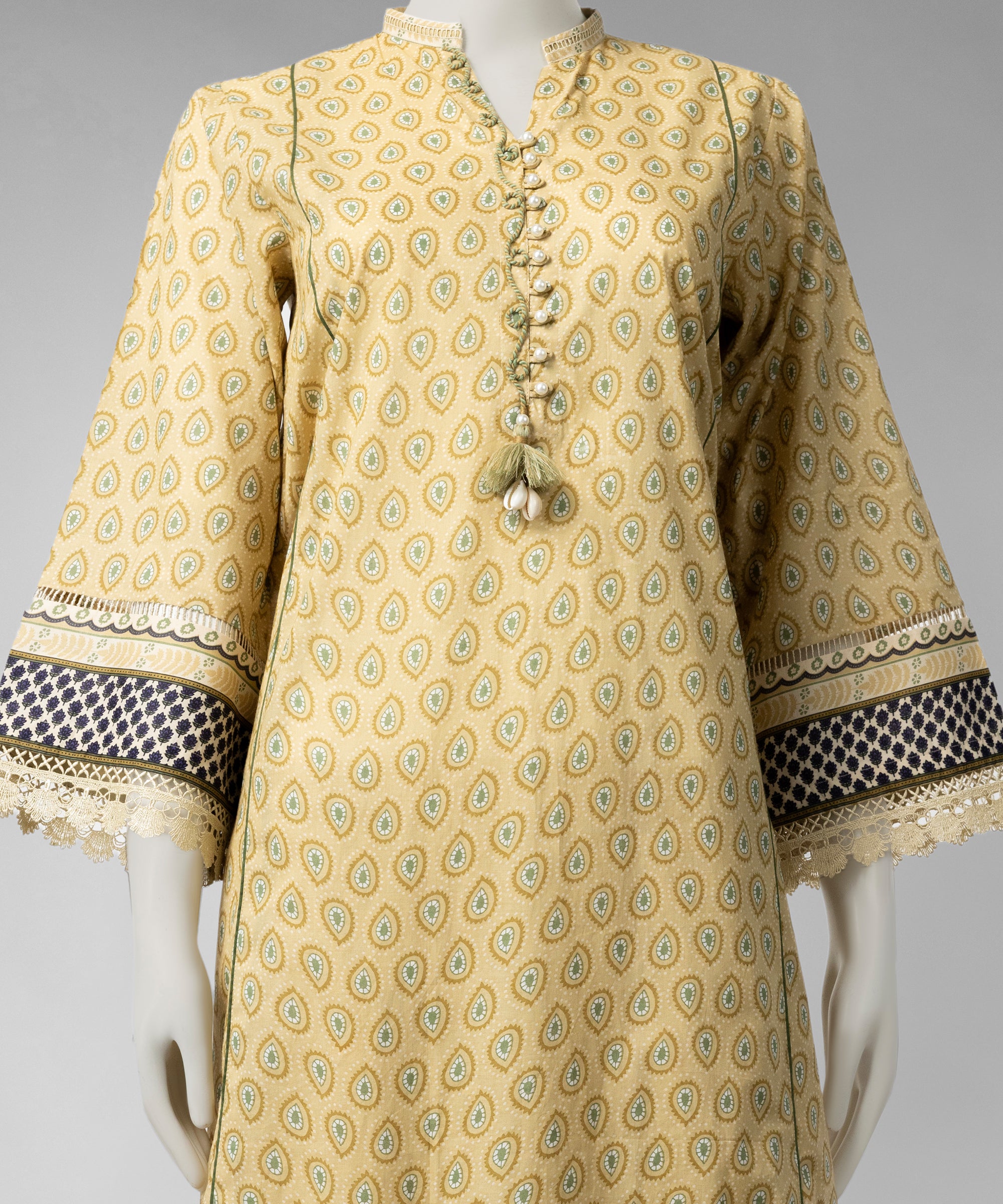 Beige Lawn Printed Unstitched 3Pc