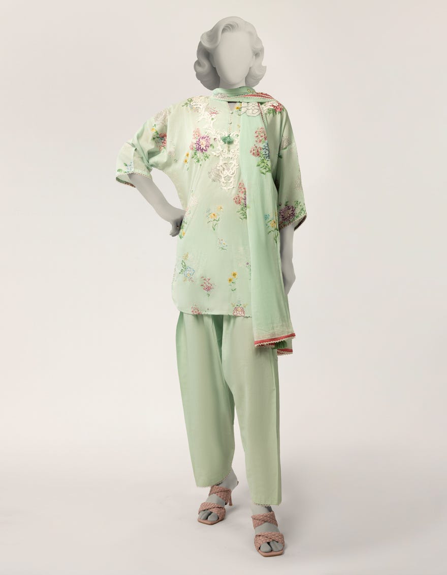 GREEN LAWN EMBROIDERED STITCHED 3PC