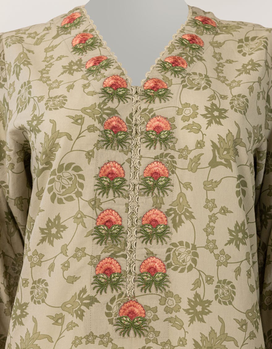 GREEN LAWN EMBROIDERED STITCHED 3PC