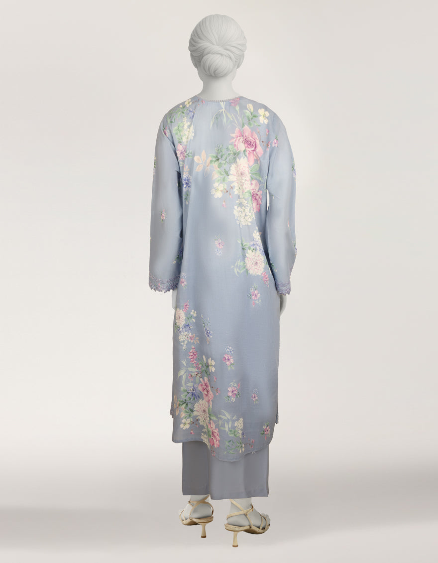 BLUE LAWN EMBROIDERED STITCHED 3PC