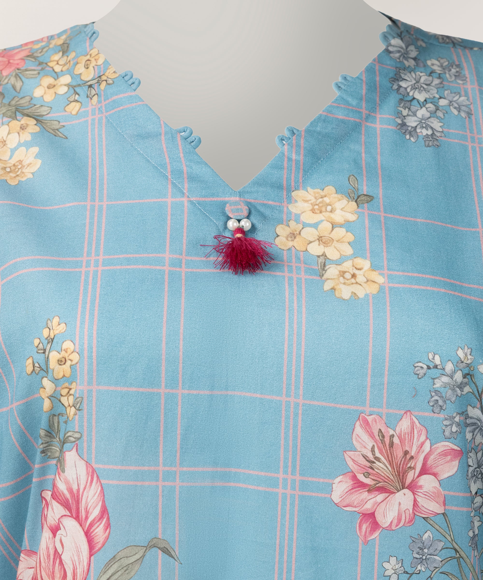 Blue Lawn Digital Printed Stitched 3Pc