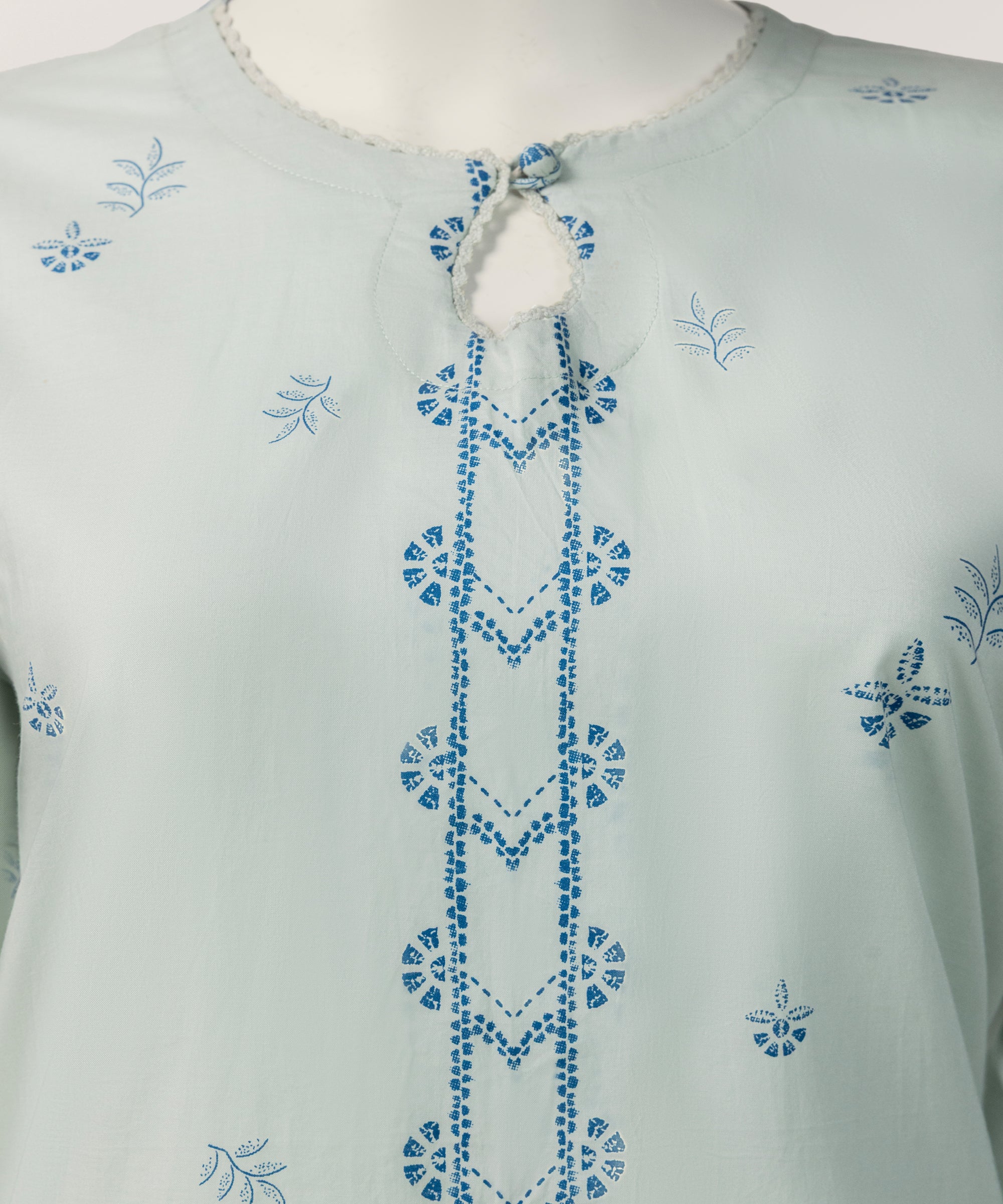 Ice Blue Lawn Printed Stitched 3Pc