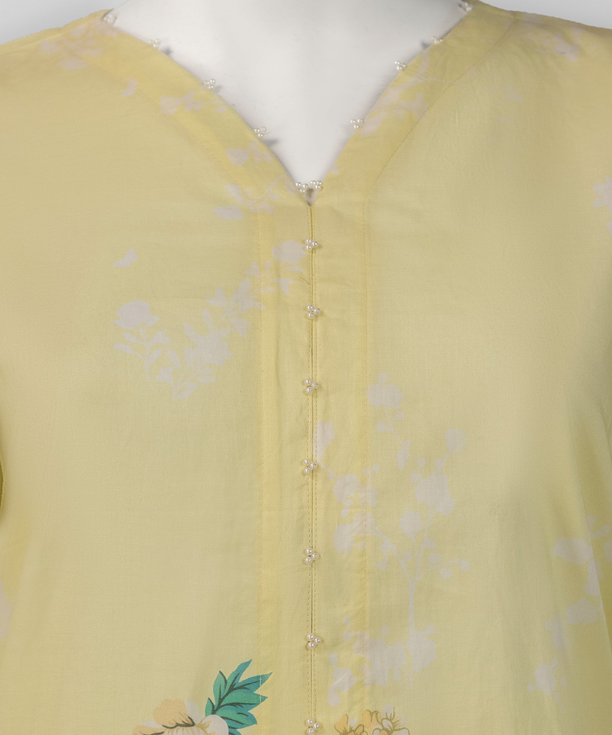 Yellow Lawn Embroidered Stitched 3Pc