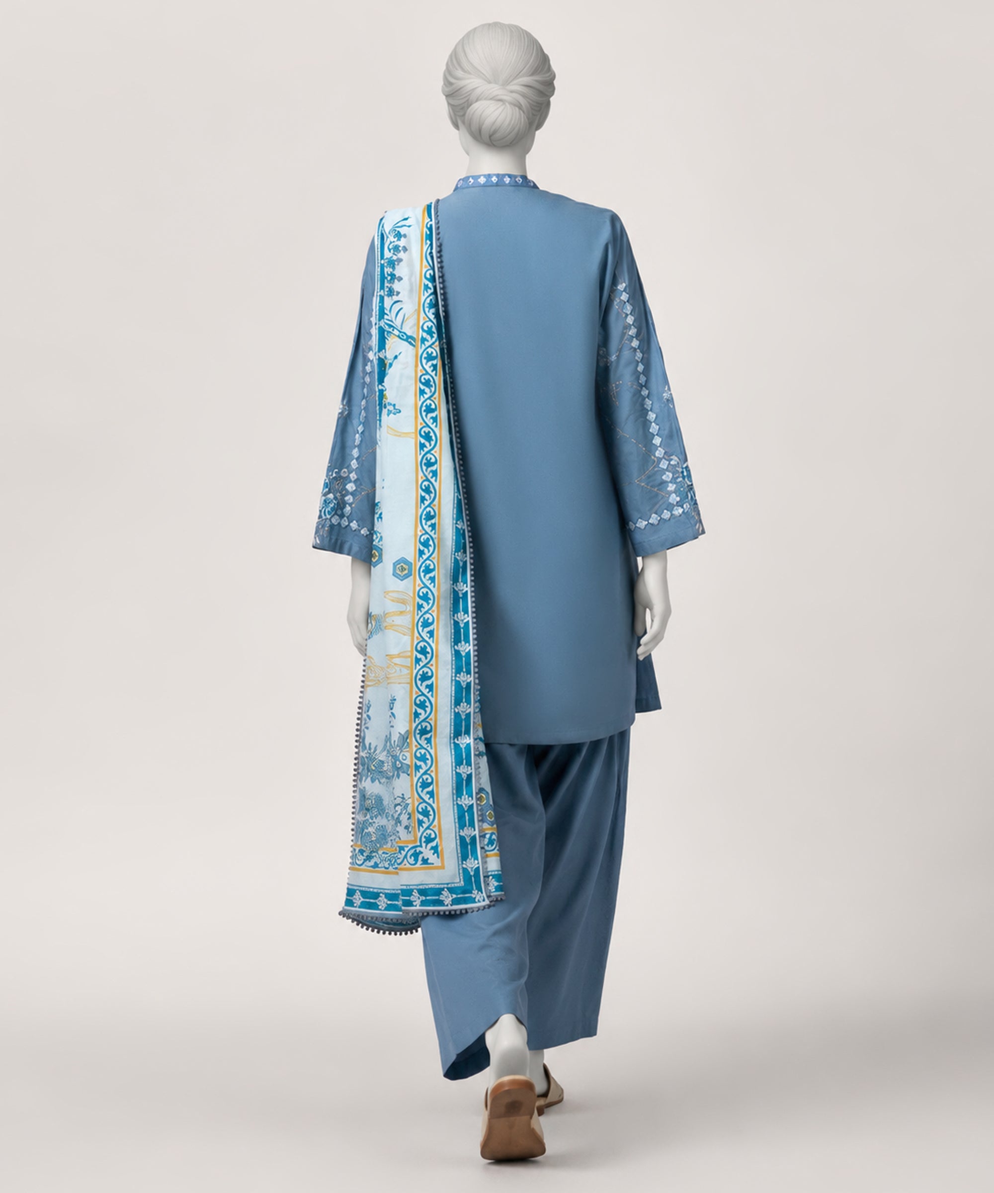 Blue Lawn Embroidered Stitched 3Pc