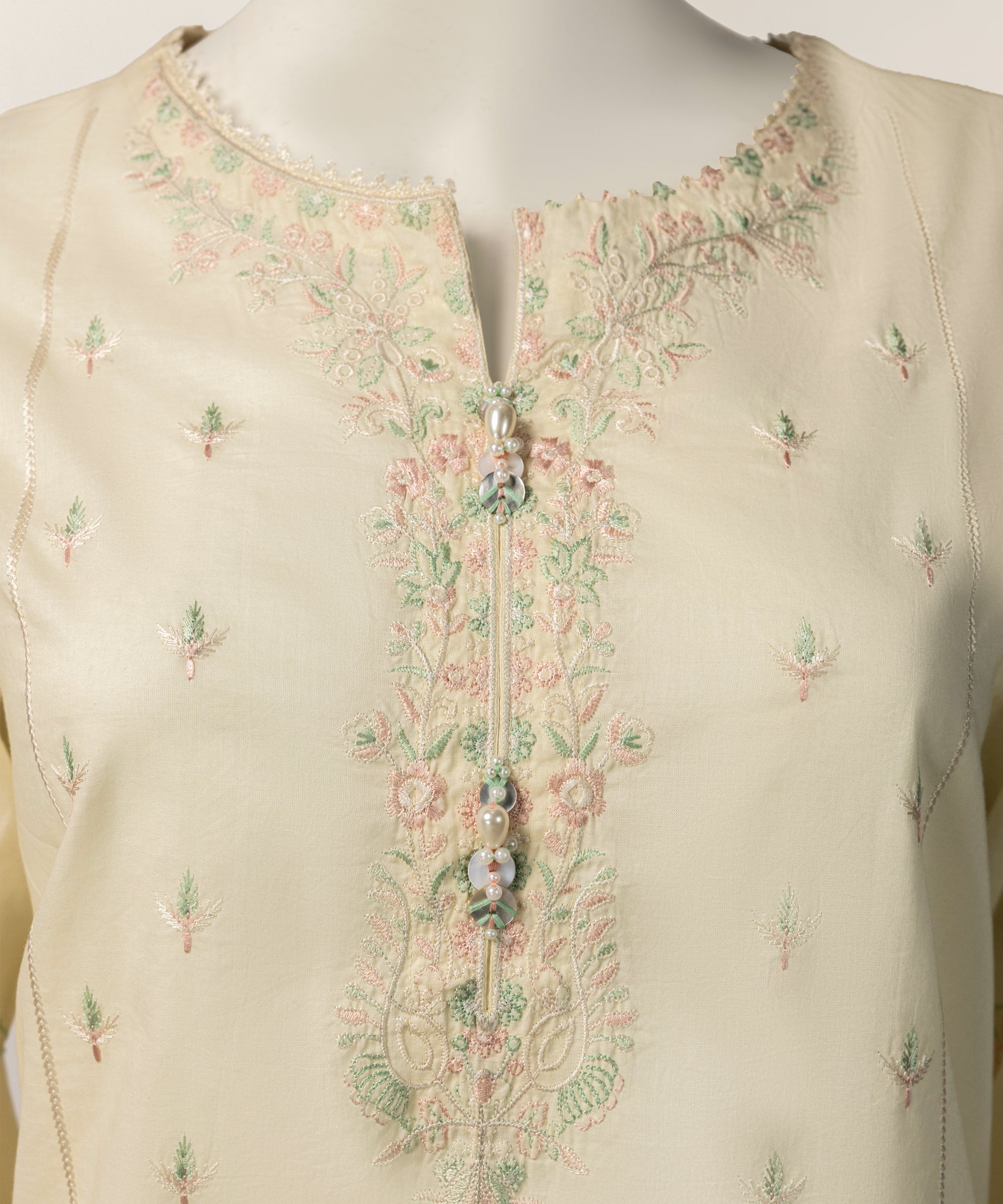 Yellow Lawn Embroidered Stitched 3Pc