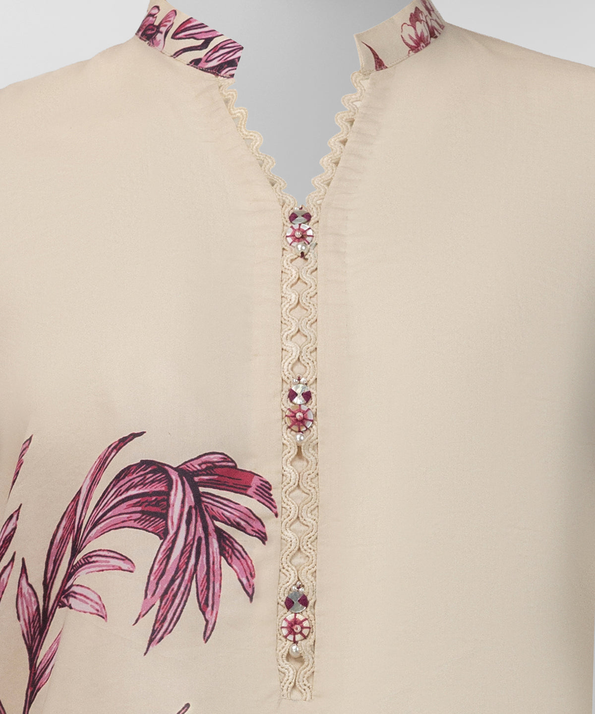 Cream Cotton Viscose Digital Printed Stitched 3Pc