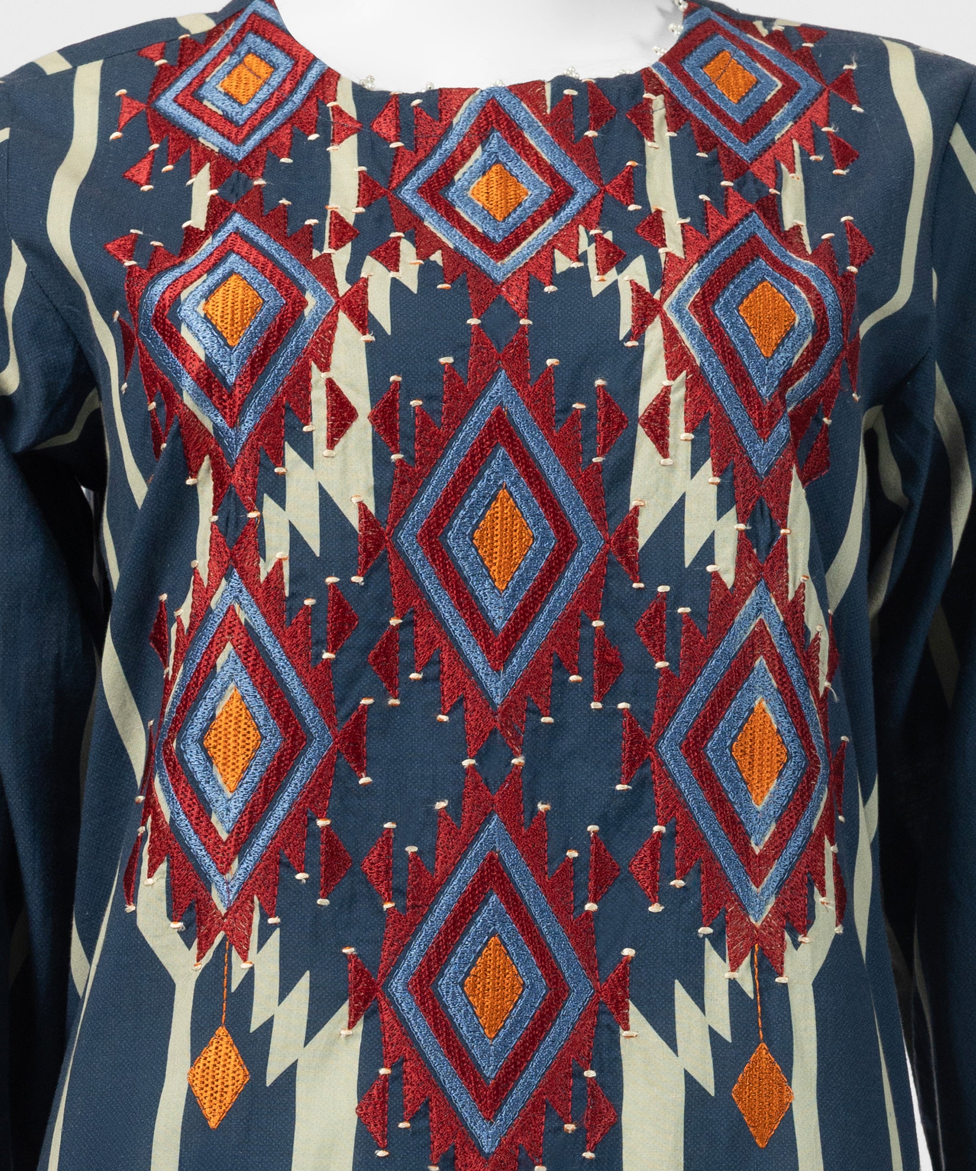 Blue Cambric Embroidered Stitched 3Pc