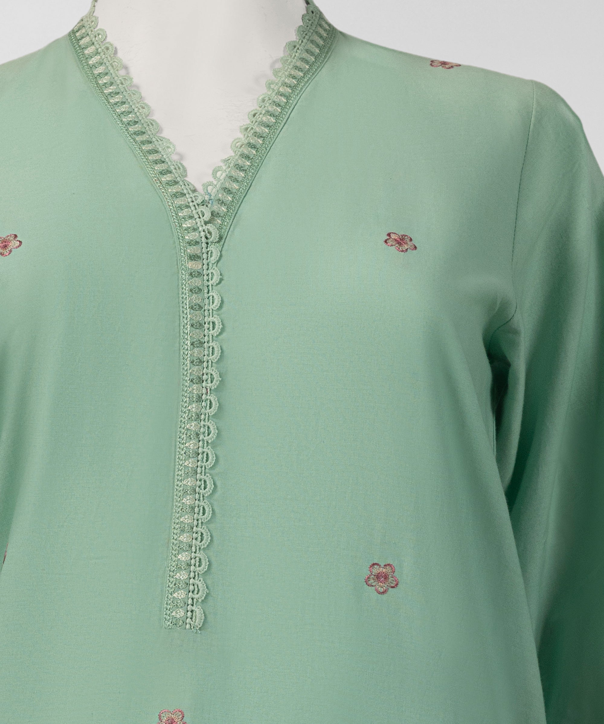 Sea Green Embroidered Liminal Stitched 3Pc