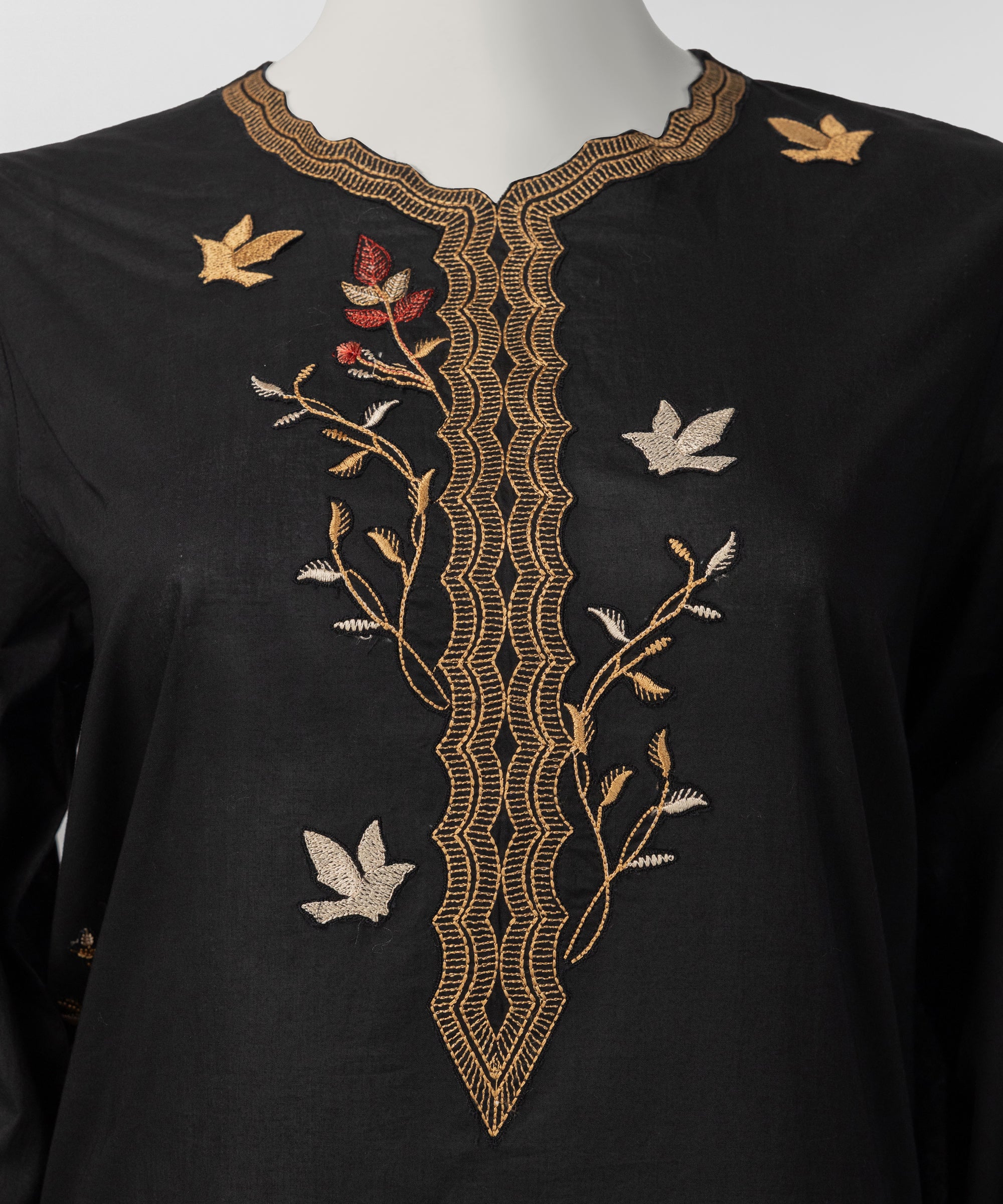 Black Embroidered Liminal Stitched 3Pc