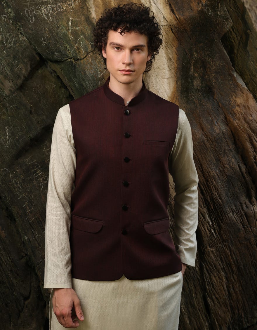 MAROON SUITING WAISTCOAT