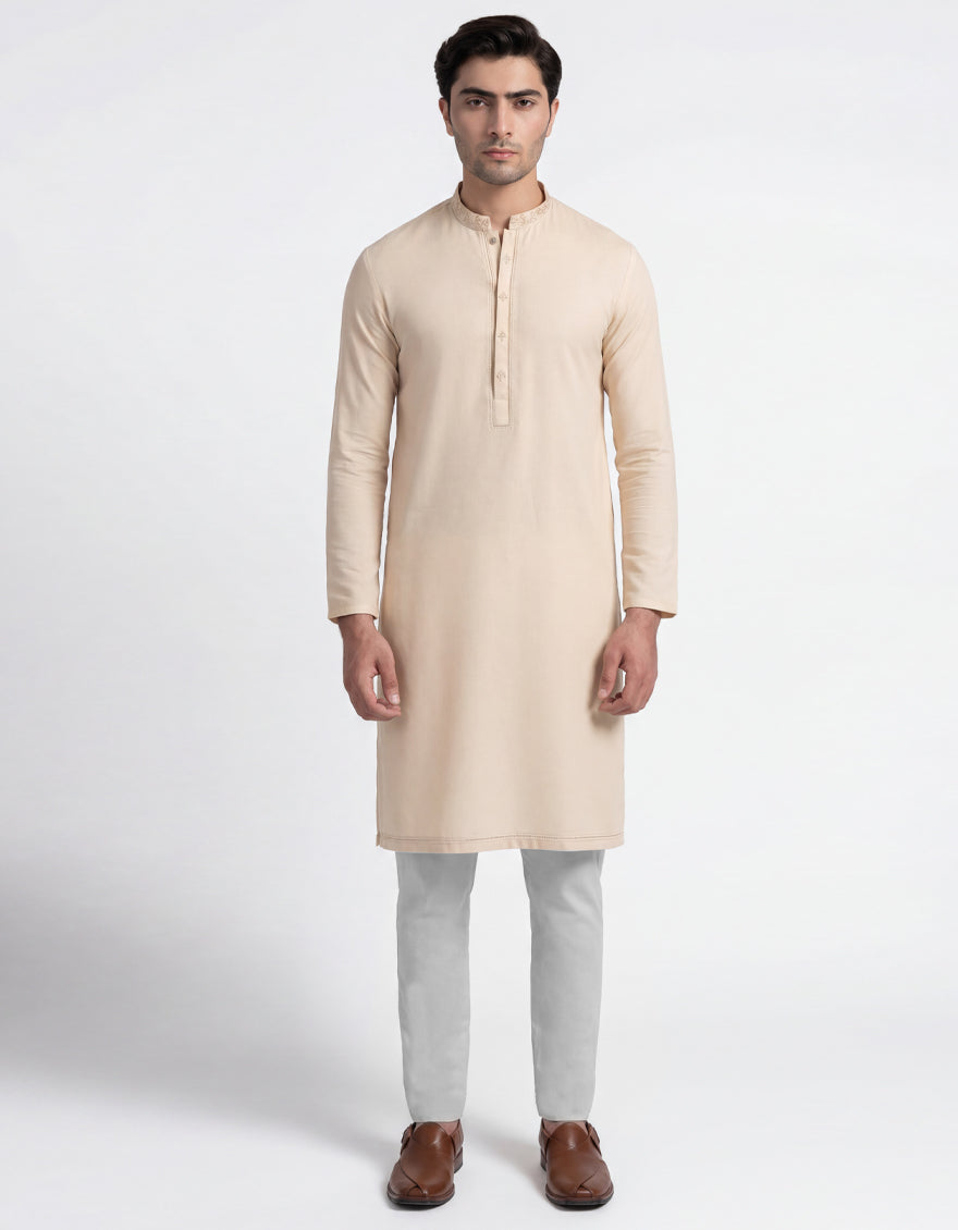CREAM SEMI-FORMAL KURTA