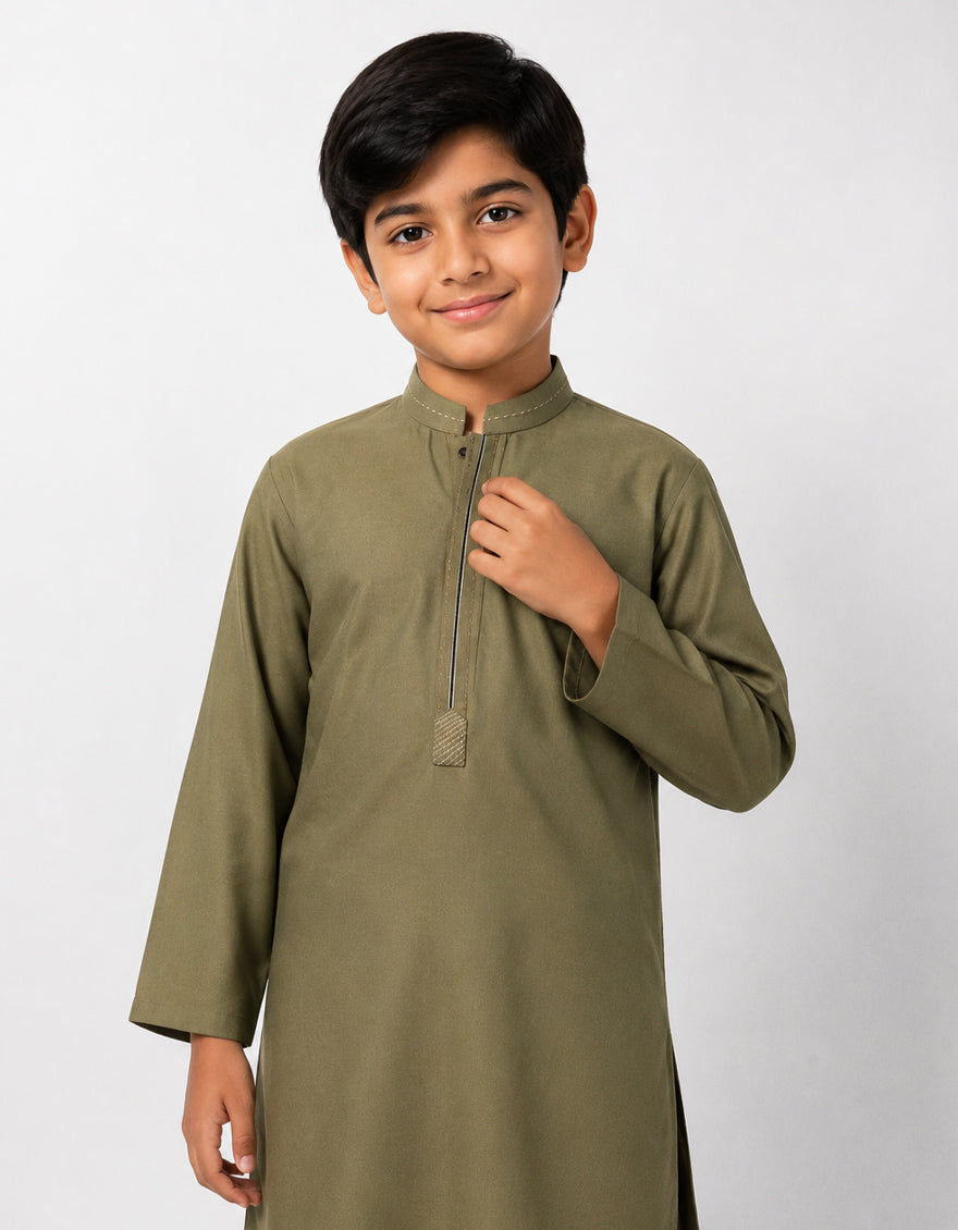 Olive Casual Kameez Shalwar