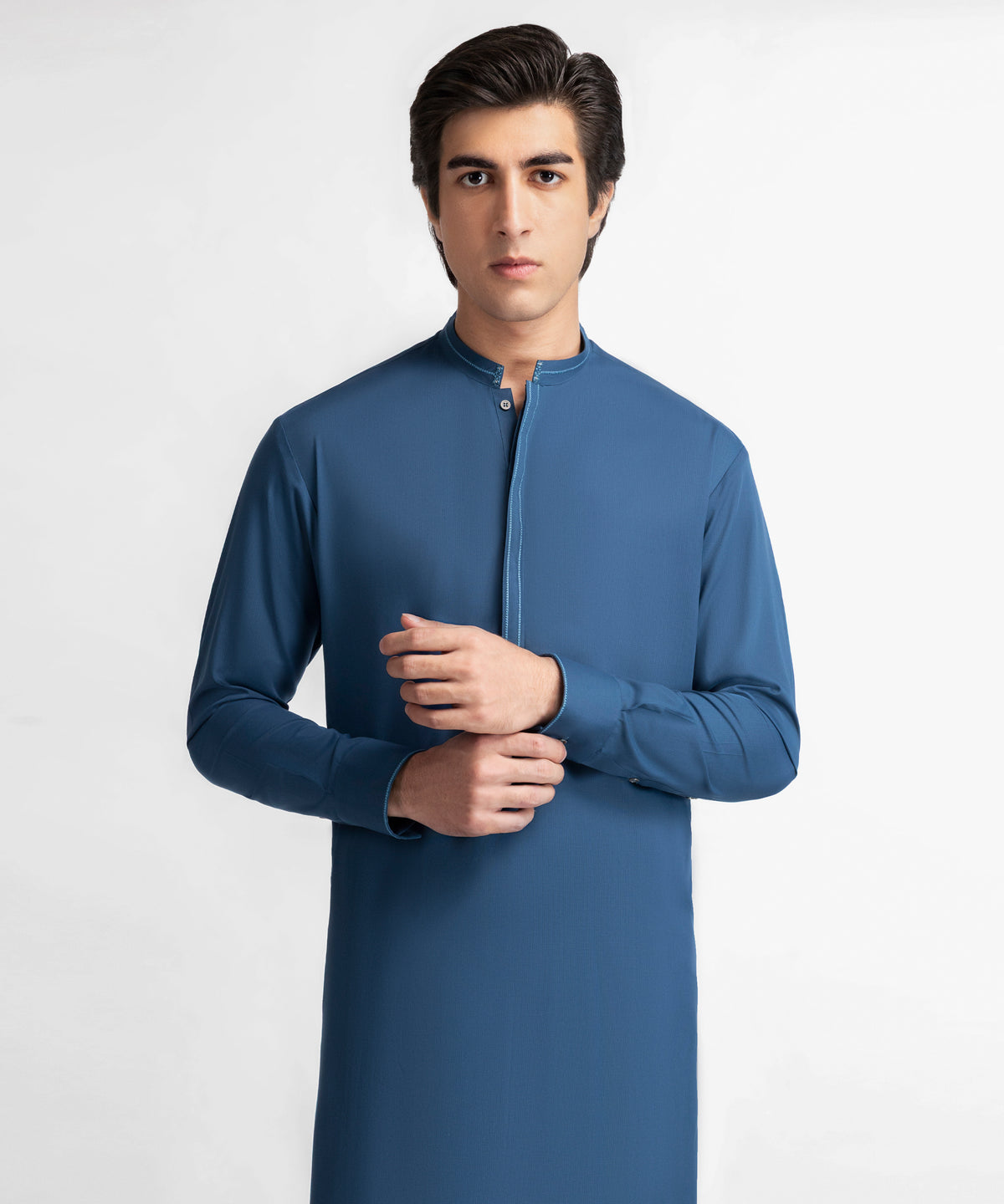BLUE SEMI-FORMAL KAMEEZ SHALWAR