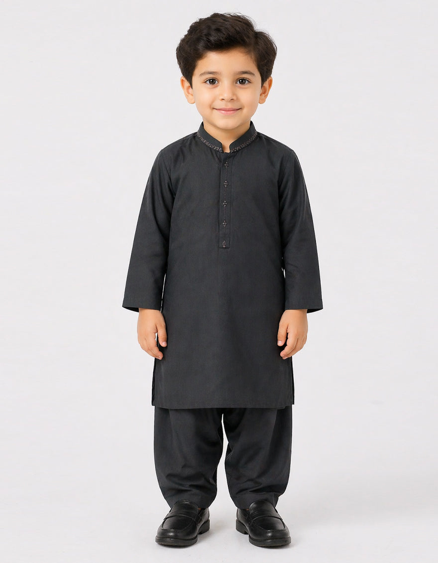 GREY SEMI-FORMAL KAMEEZ SHALWAR