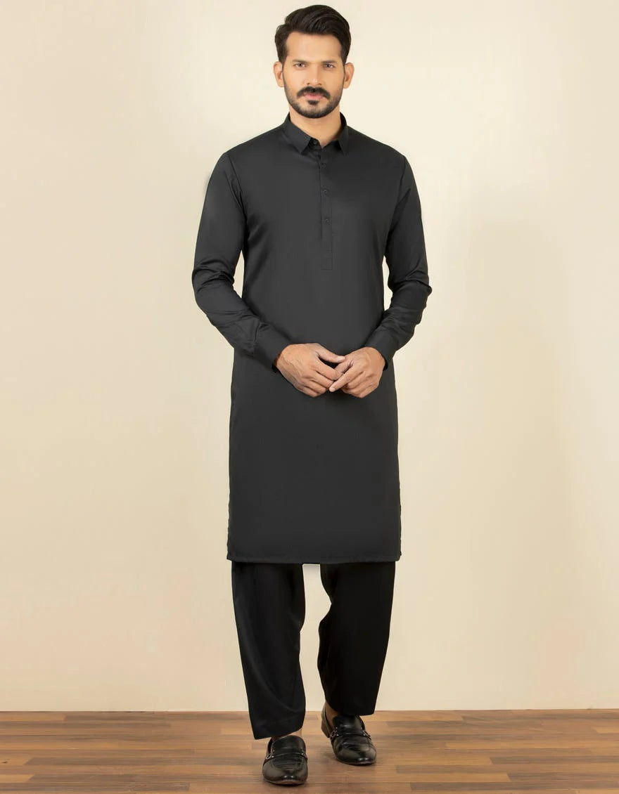 BLACK PLAIN KAMEEZ SHALWAR