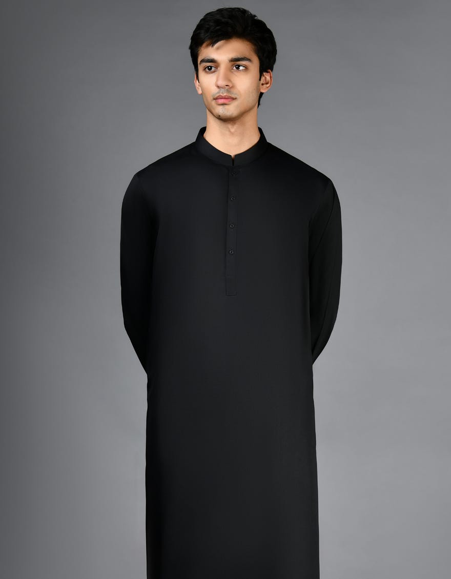 BLACK PLAIN KAMEEZ SHALWAR