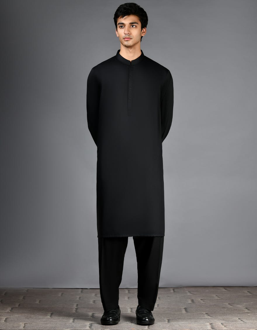 Black Blended Kameez Shalwar