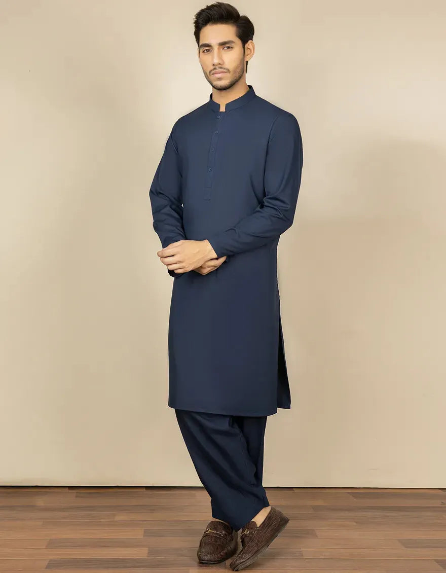 NAVY BLUE PLAIN KAMEEZ SHALWAR