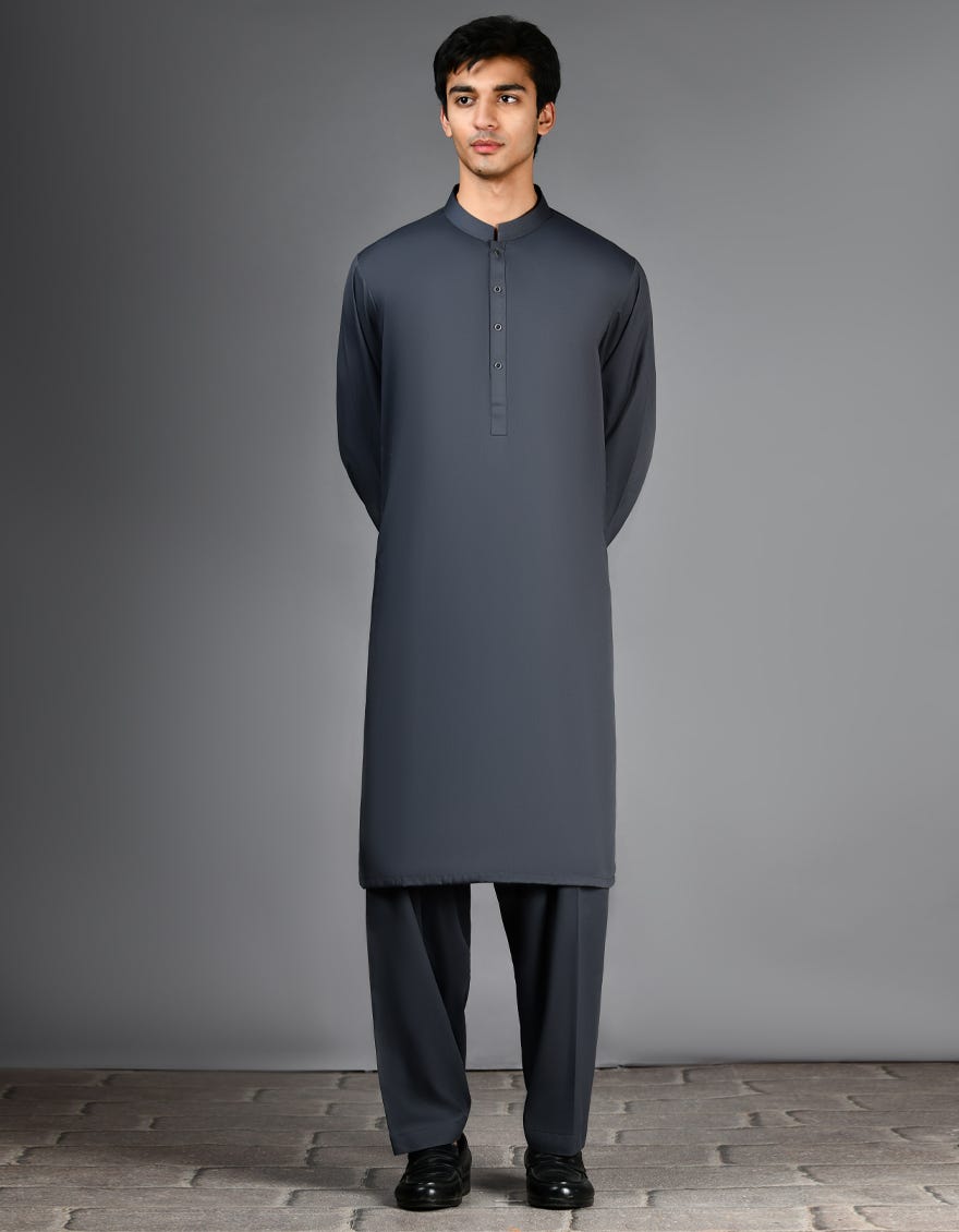 GREY BLENDED CASUAL KAMEEZ SHALWAR