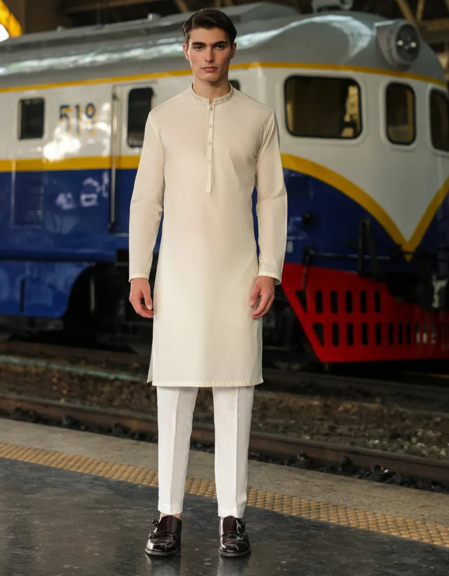 CREAM KURTA | JJK-S-32815