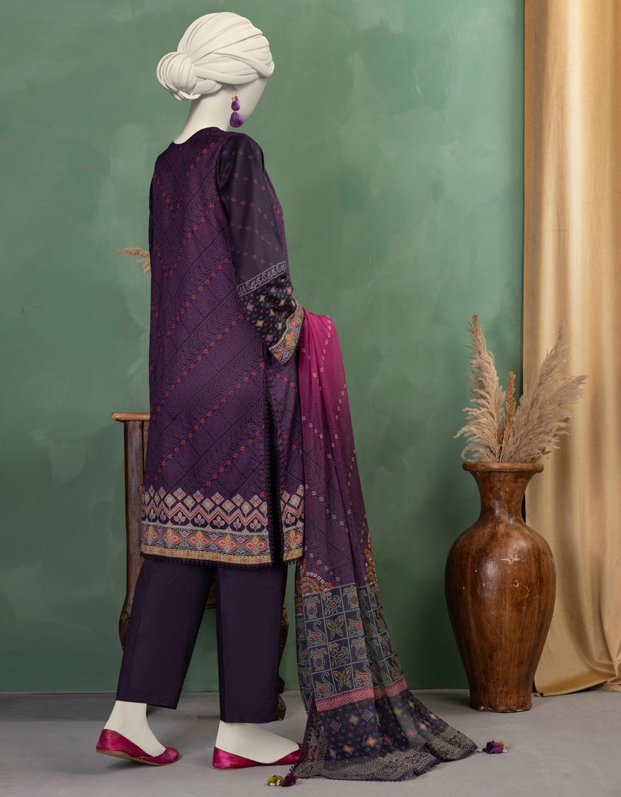 MULTICOLOR LAWN PRINTED UNSTITCHED 3PC