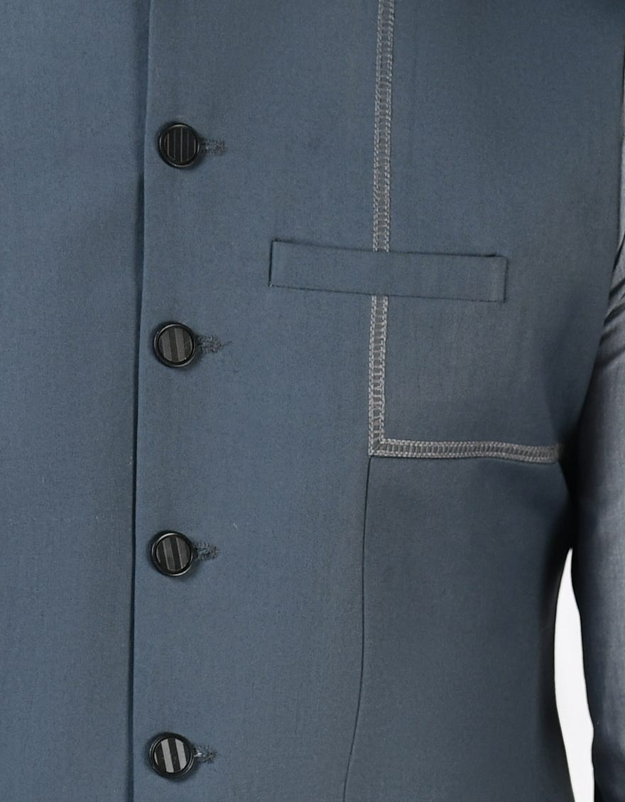 STEEL BLUE PLAIN WAISTCOAT