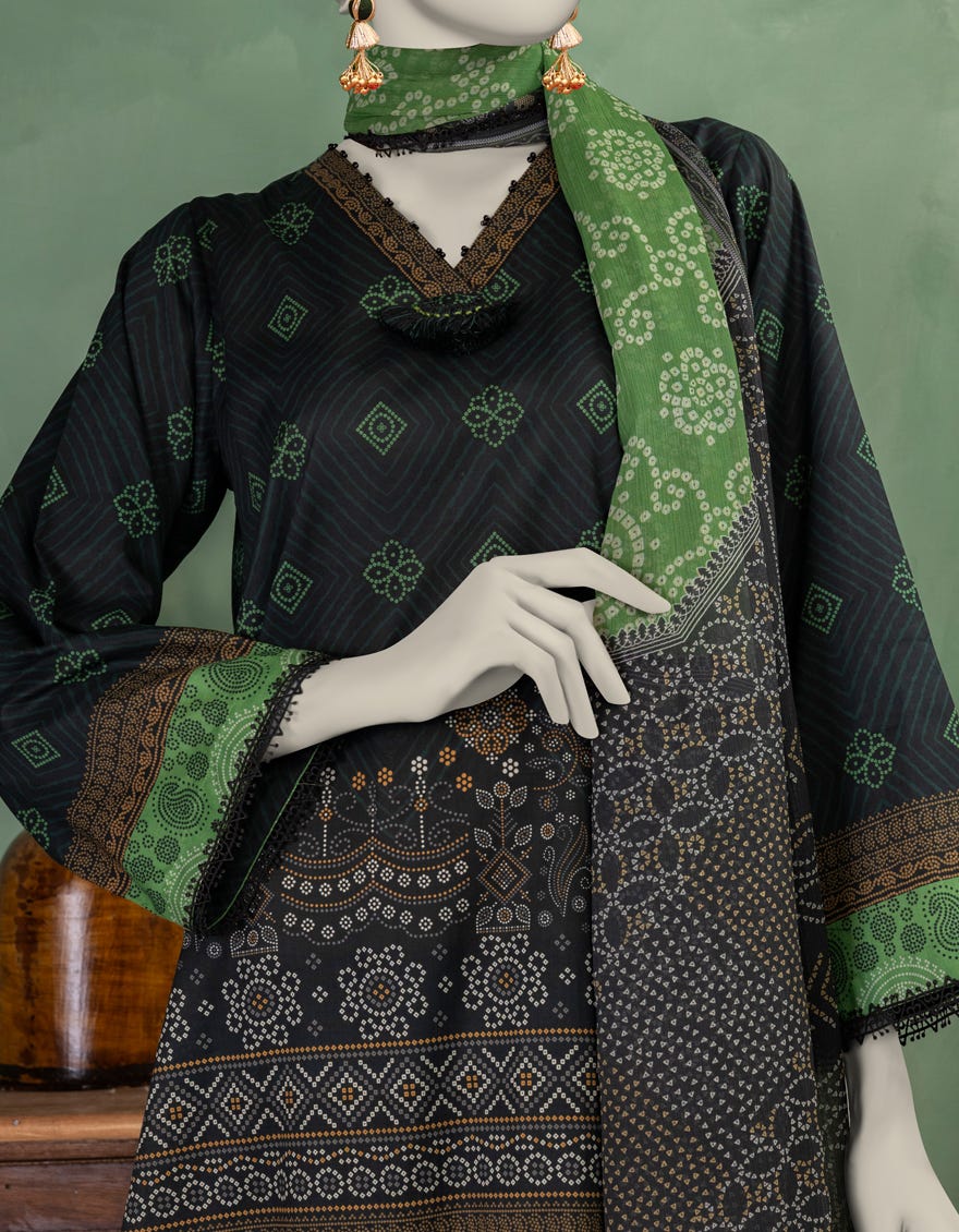 MULTICOLOR LAWN PRINTED UNSTITCHED 3PC