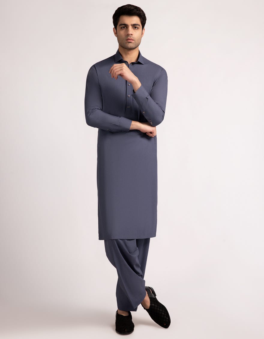 DARK BLUE CASUAL KAMEEZ SHALWAR