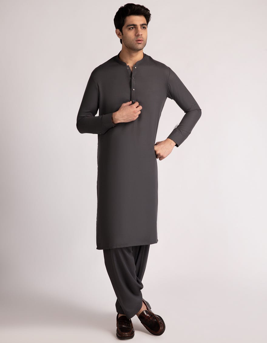 GREY CASUAL KAMEEZ SHALWAR