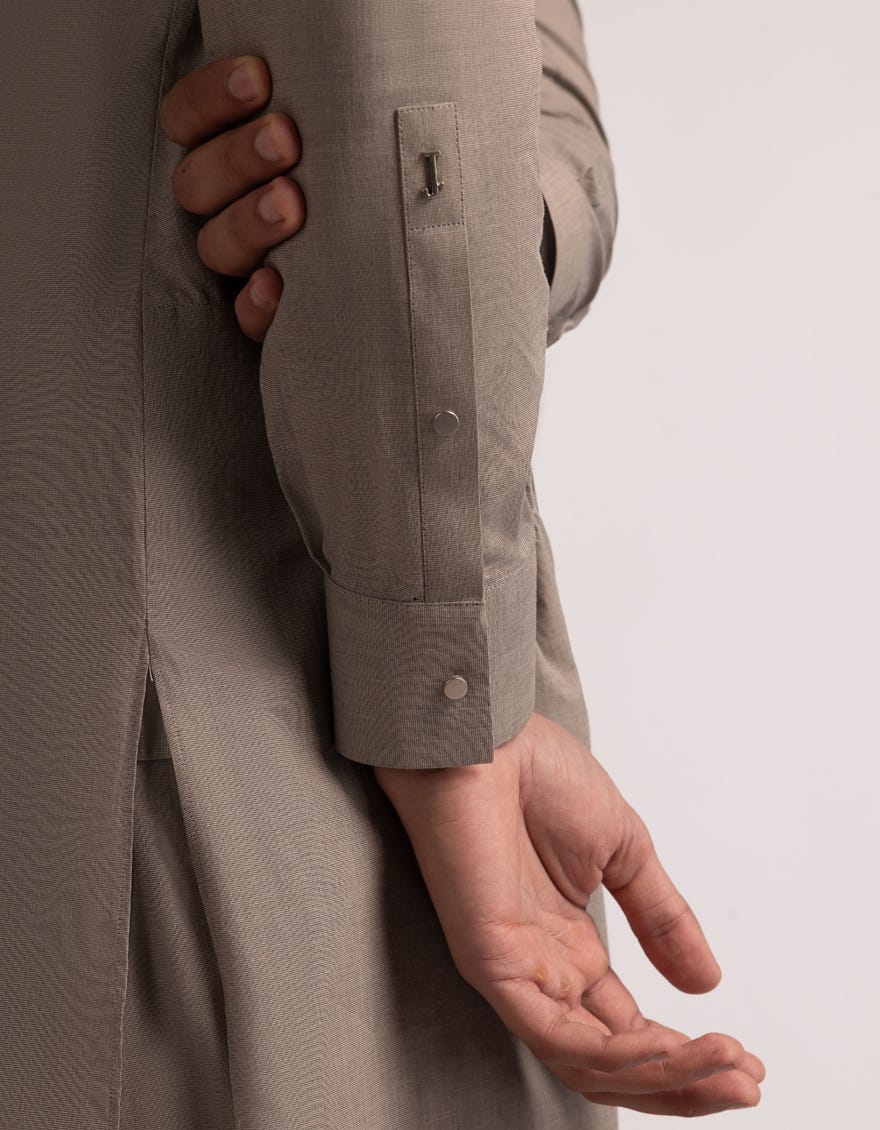 LIGHT BROWN COTTON CASUAL KAMEEZ SHALWAR