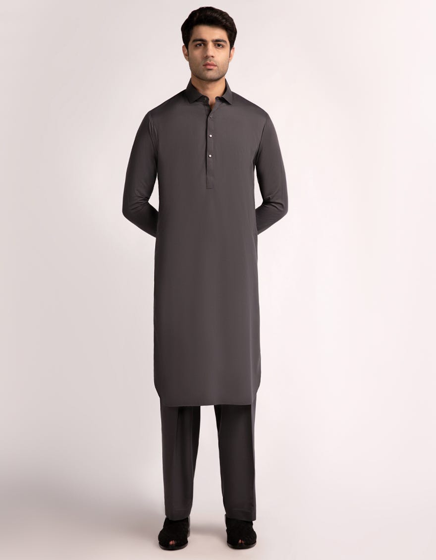 DARK GREY CASUAL KAMEEZ SHALWAR