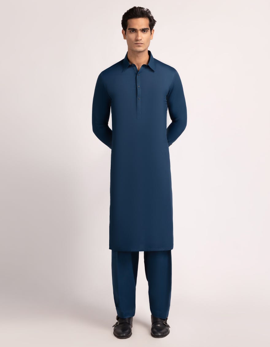 BLUE CASUAL KAMEEZ SHALWAR