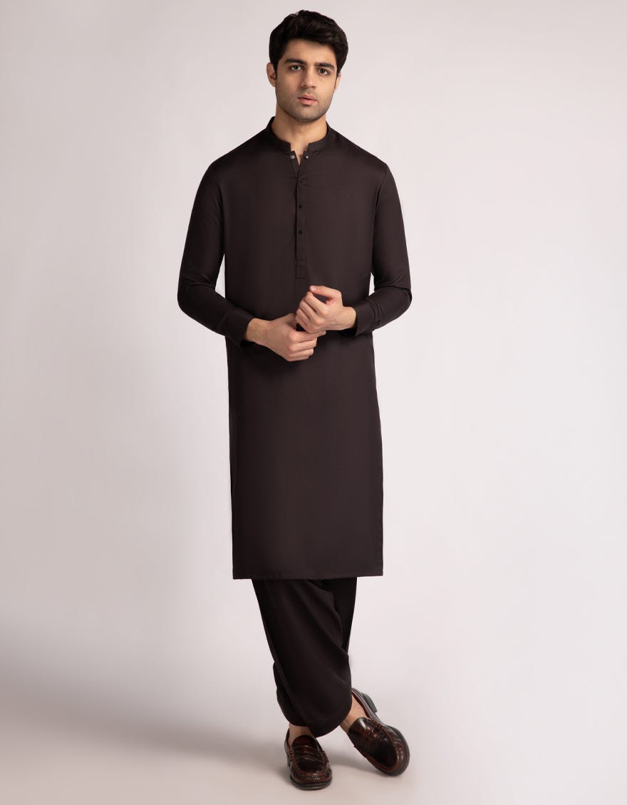 DARK BROWN CASUAL KAMEEZ SHALWAR