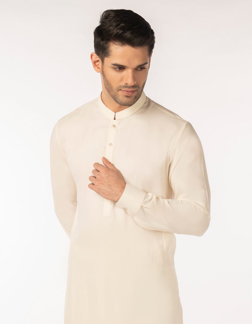 IVORY BLENDED UNSTITCHED KAMEEZ SHALWAR FABRIC