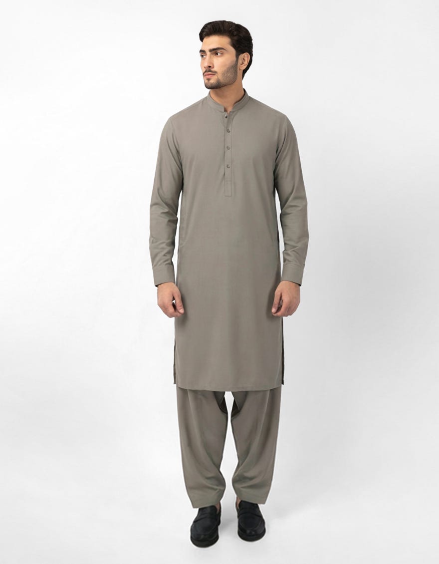 SILVER CASUAL KAMEEZ SHALWAR
