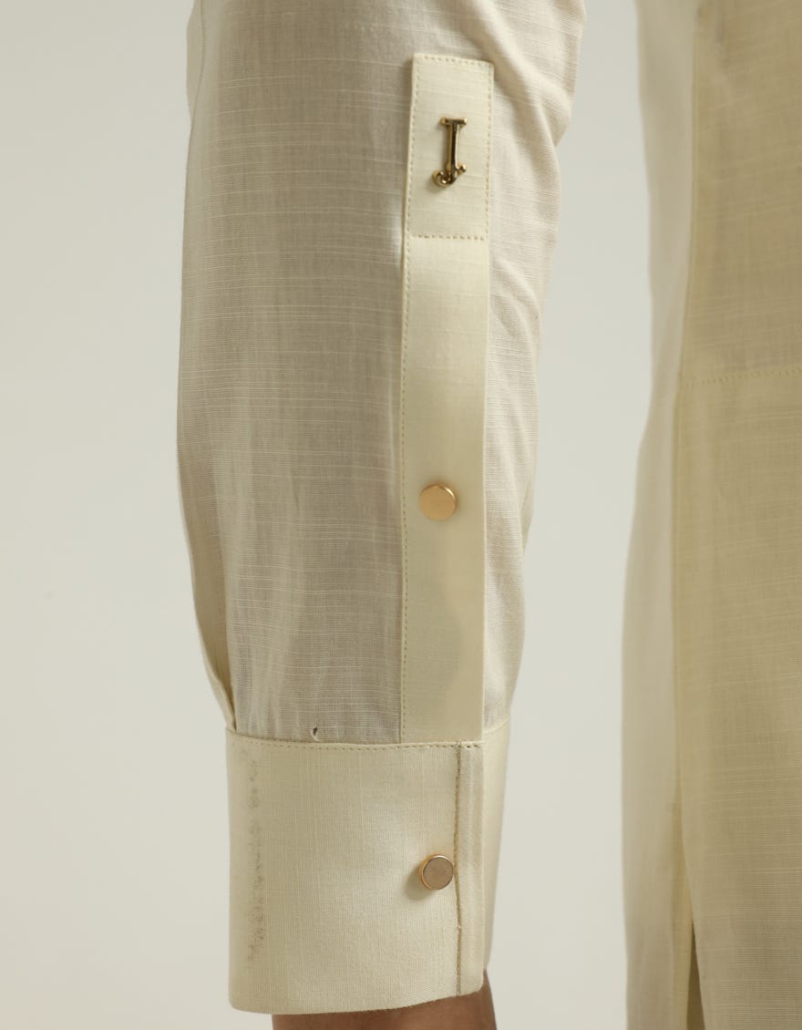CREAM COTTON CASUAL KAMEEZ SHALWAR