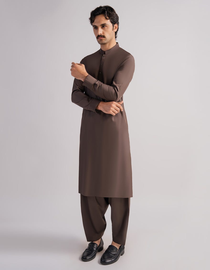 BROWN CASUAL KAMEEZ SHALWAR